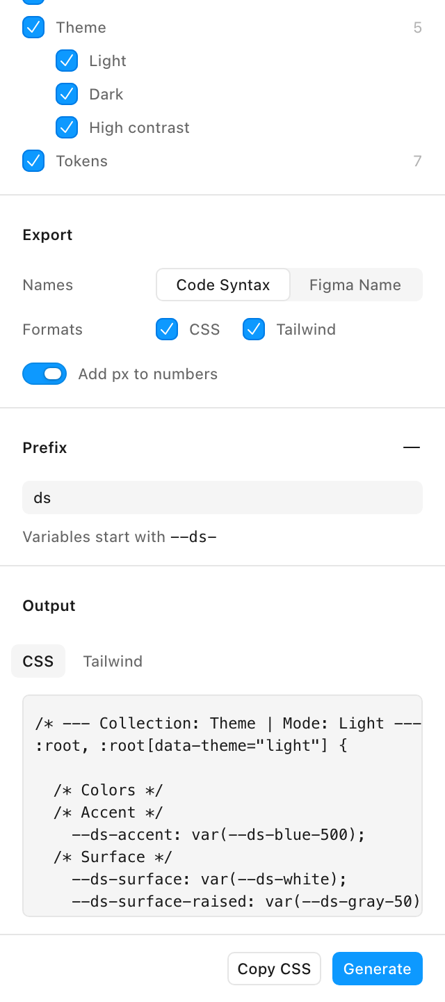 Prefijo en Tokens to Code